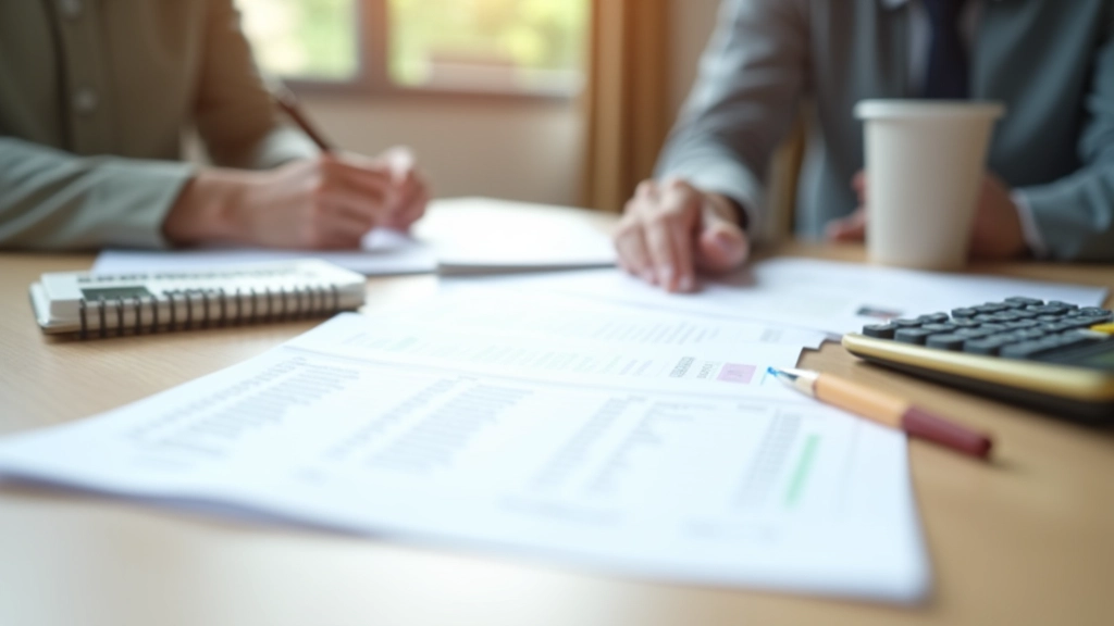 Análisis visual de gastos recurrentes con gráficos comparativos, calculadora, documentos de auditoría sobre escritorio, luz natural