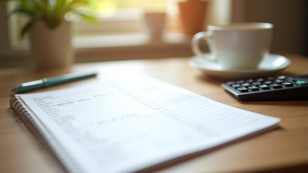 Gráfico de gastos recurrentes en papel mostrando suscripciones clasificadas