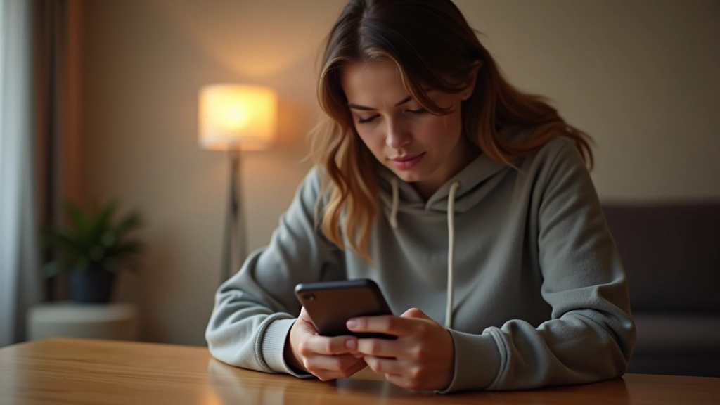 Persona usando aplicación móvil para revisar suscripciones mensuales y costos